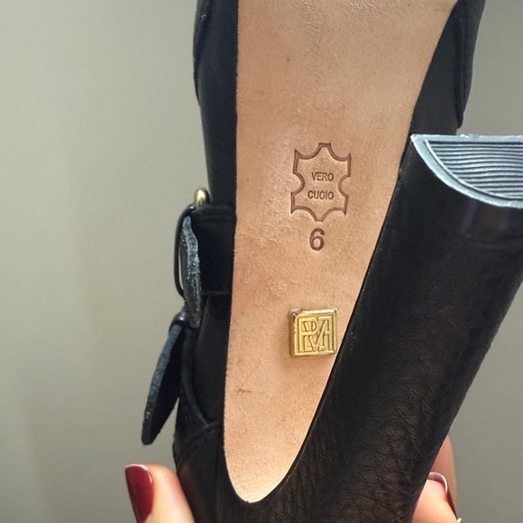 POUR‎ La VICTOIRE Black Leather High Heel Boots Aleria authentic Italian leather - Picture 6 of 8